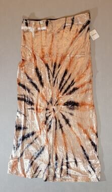 Free People Serious Swagger Tie Dye Velvet Maxi Skirt NWT Large